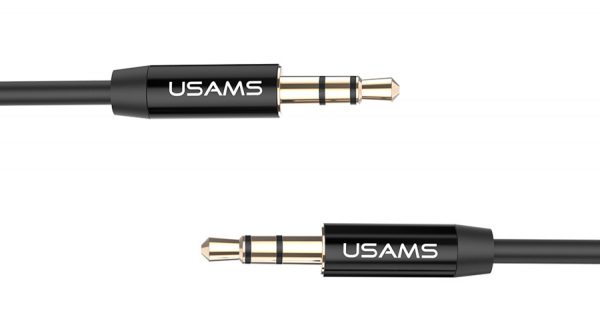 Cable Audio Auxiliar 3,5mm a 6,35mm Negro de 1.2m // USSJ539 – USAMS PERÚ