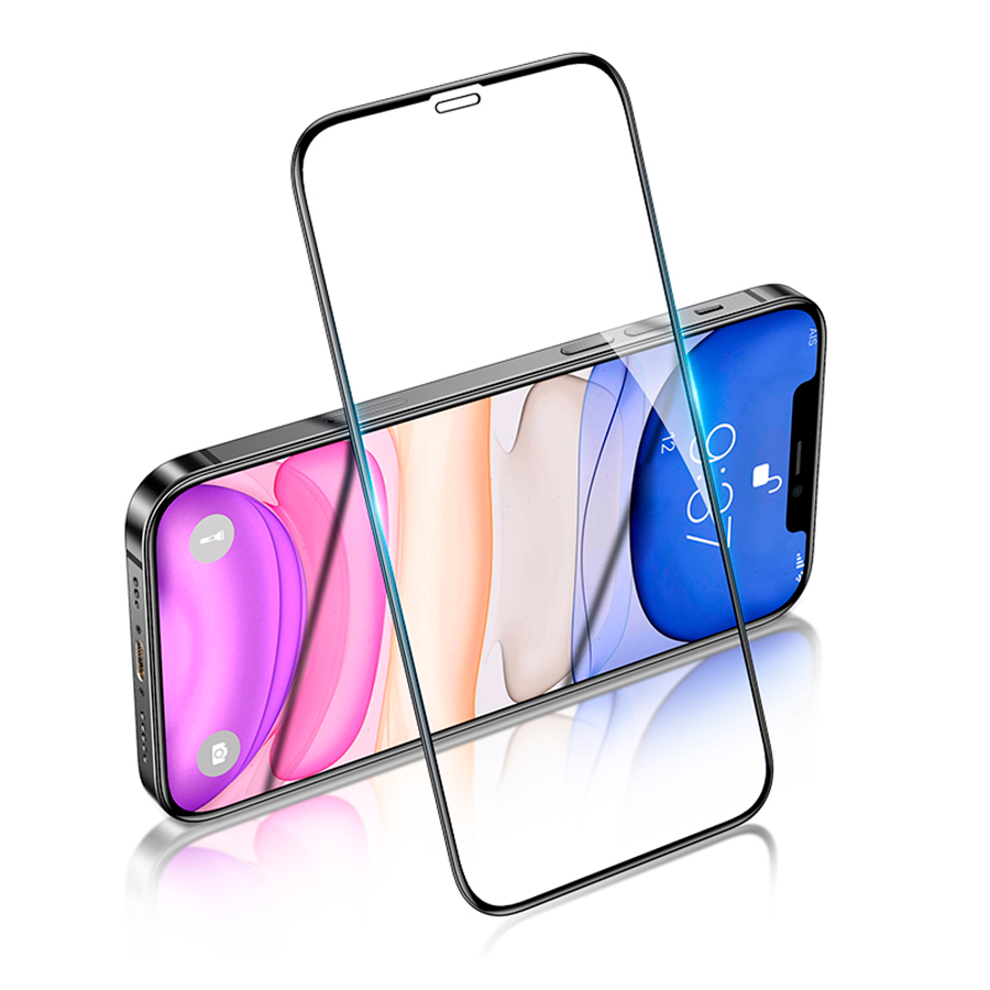 Lámina de pantalla de vidrio templado para iPhone 13 Pro Max Negro