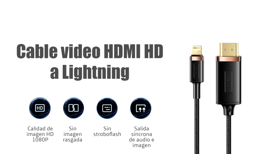 Cable HDMI HD Video 3m U49 Negro – USAMS PERÚ