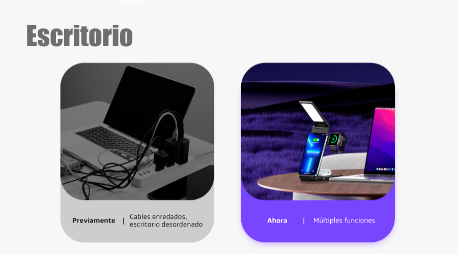Cargador Inalambrico 3en1 para iPhone smartwatch airpods 15W + Lampara –  USAMS PERÚ
