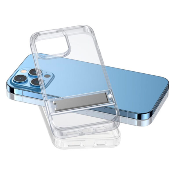 Case iPhone 14 Max 6.7″ con soporte transparente (2 camaras) – USAMS PERÚ