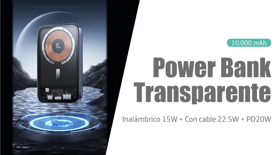 Power Bank Inalámbrico Magnético de 15W 10,000mAh con QC3.0 + PD20W Acero  // US-CD184 – USAMS PERÚ