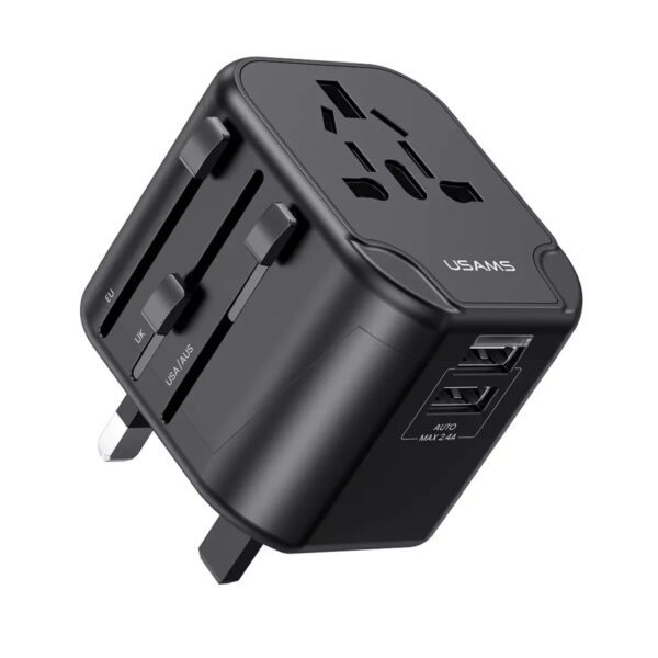 Adaptador Universal 4en1 USB Dual 12W Negro // US-C173 – USAMS PERÚ