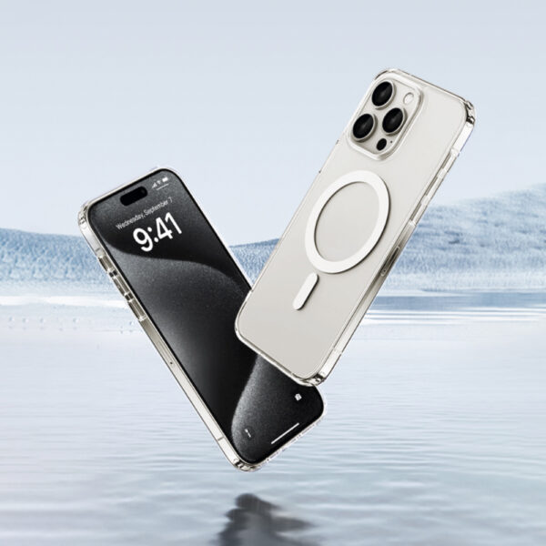 Cool Carcasa Magnética Transparente para iPhone 15 Pro Max